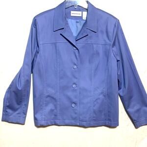 Vintage Retro Alfred Dunner Woman's light blue Leisure suit jacket SZ 14